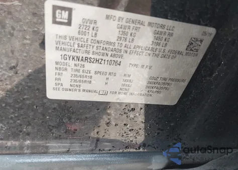 2017 Cadillac Xt5 Standard from USA, damaged, VIN 1GYKNARS2HZ110764